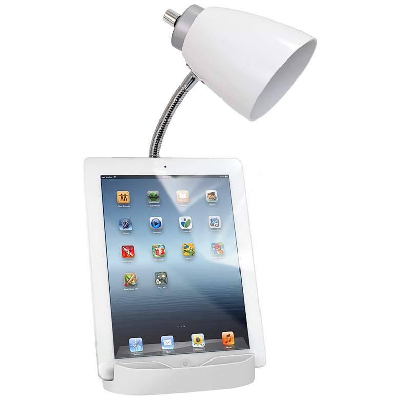 Image 6 LimeLights White Gooseneck Organizer Desk Lamp with Outlet more views