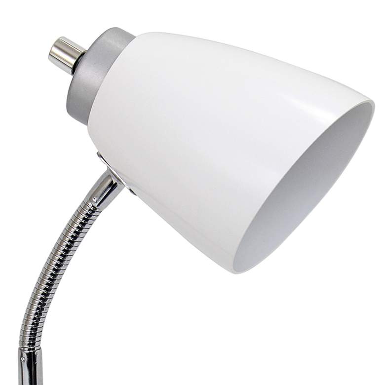LimeLights White Gooseneck Organizer Desk Lamp with USB Port more views