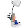 LimeLights White Gooseneck Organizer Desk Lamp with USB Port in scene