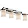 Limoges 9" High 4-Light Polished Chrome Bath/Vanity with Bamboo Shade