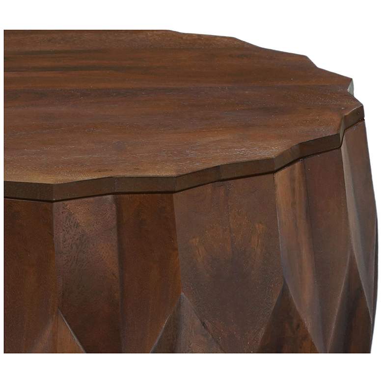 Image 3 Lina 30" Diamond Facet Mango Wood Coffee Table - Walnut more views