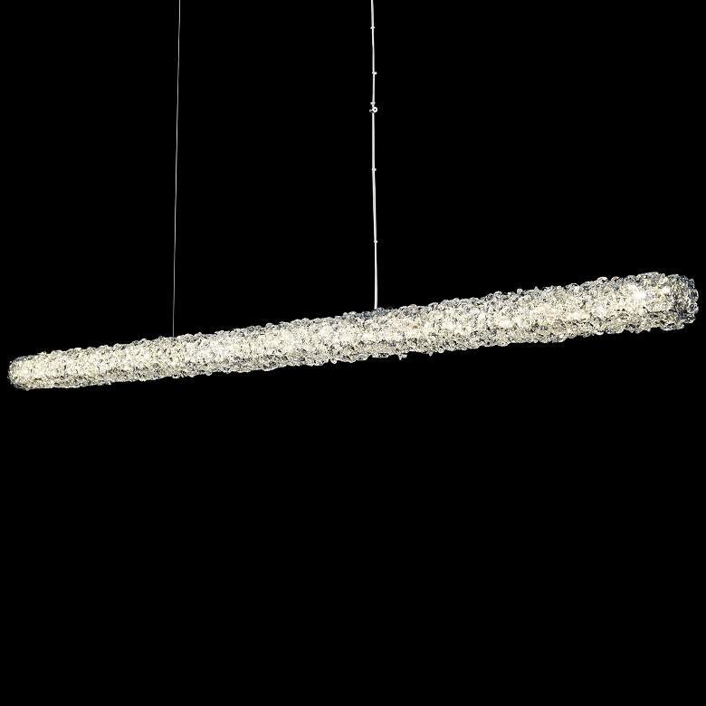 Image 1 Lina 62"W Polished Chrome LED Kitchen Island Light Pendant