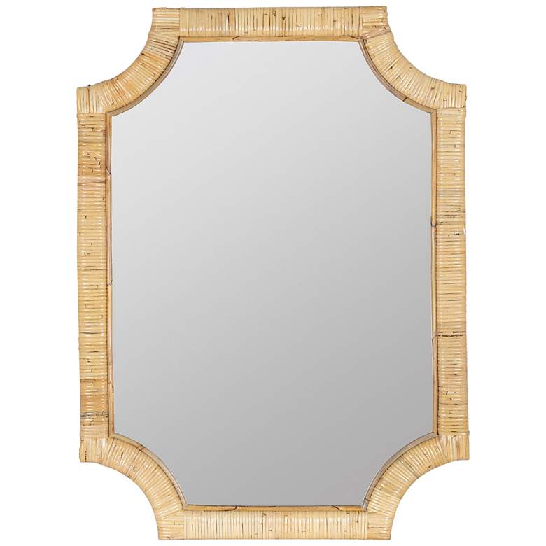 Image 2 Lina Natural Rattan 27 3/4 inch x 38 inch Rectangular Wall Mirror