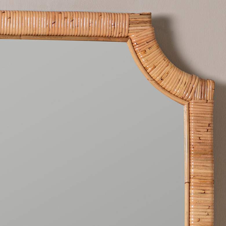 Image 4 Lina Natural Rattan 27 3/4" x 38" Rectangular Wall Mirror more views