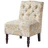 Lina Neutral Multi-Color Button Tufted Armless Accent Chair
