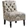 Lina Taupe Button Tufted Armless Accent Chair