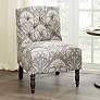 Lina Taupe Button Tufted Armless Accent Chair