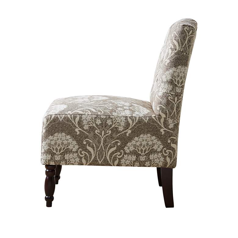 Image 4 Lina Taupe Button Tufted Armless Accent Chair more views