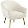Lina White Sheep Accent Chair with Gold Legs