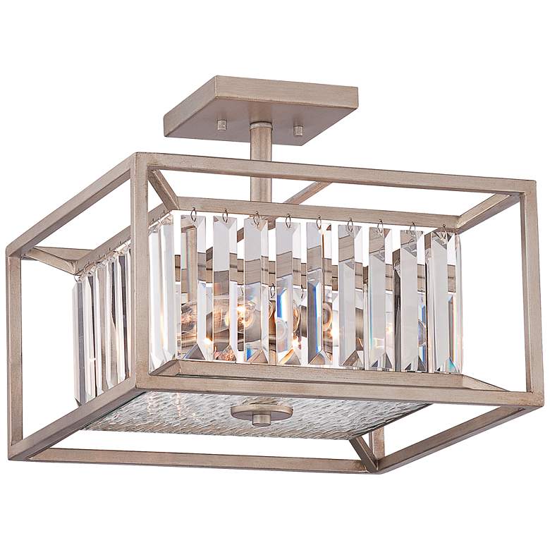 Image 2 Linares 14" Wide Aged Platinum Ceiling Light