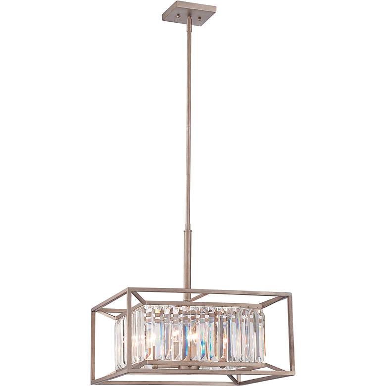 Image 2 Linares 19" Wide Aged Platinum 4-Light Pendant