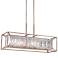 Linares 36" Wide Aged Platinum 4-Light Rectangular Island Chandelier