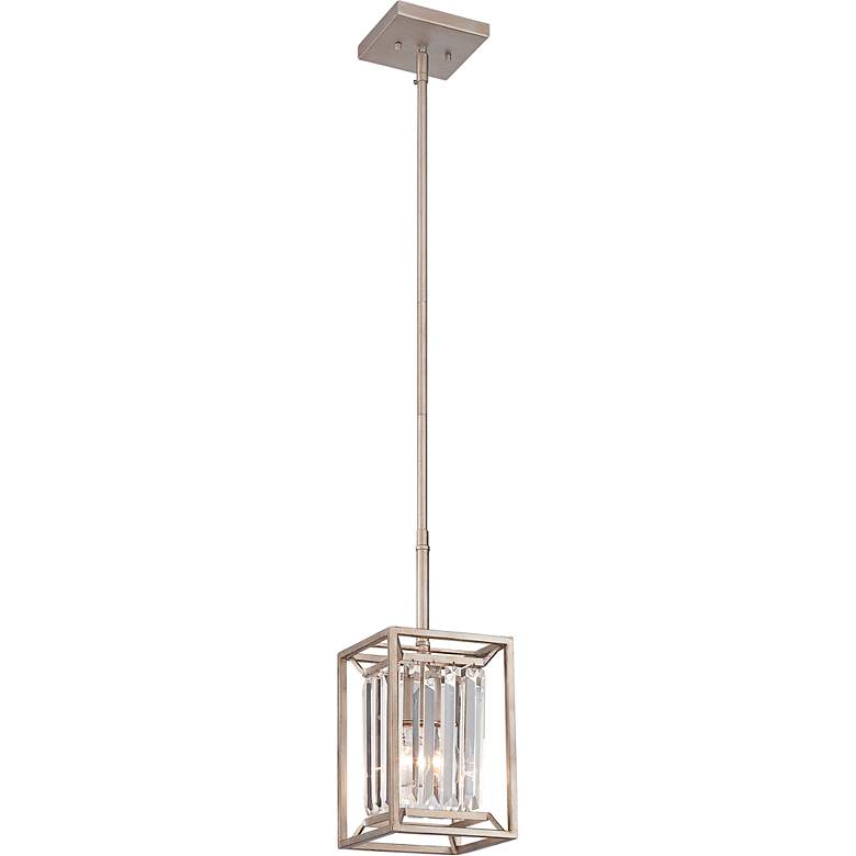 Image 2 Linares 6 1/2" Wide Aged Platinum Mini-Pendant Light