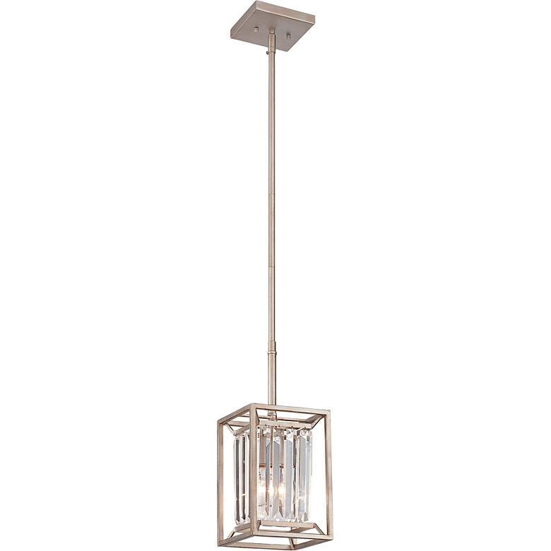 Image 2 Linares 6 1/2 inch Wide Aged Platinum Mini-Pendant Light