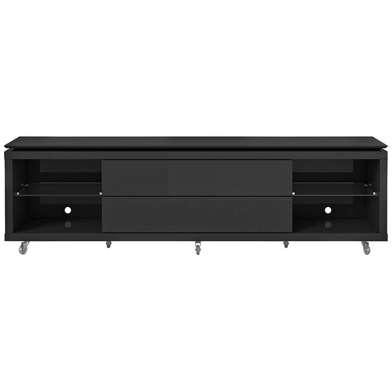 Image 1 Lincoln 1.9 Black 2-Drawer TV Stand with Silicon Casters