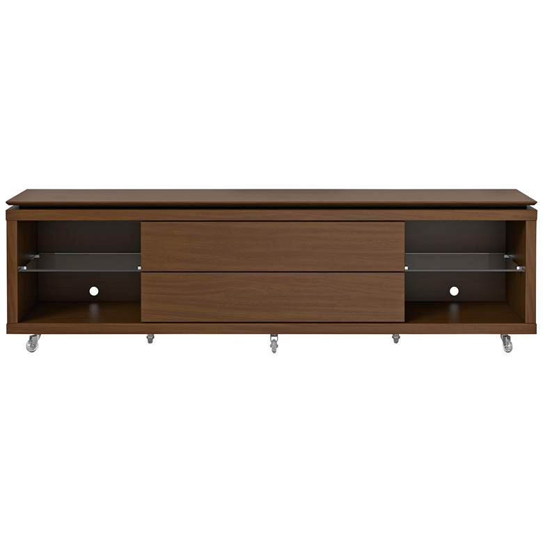 Image 1 Lincoln 1.9 Nut Brown 2-Drawer TV Stand with Silicon Casters