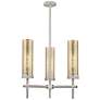 Lincoln 12"W 3 Light Satin Nickel Stem Hung Pendant With Mercury Shade