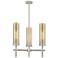 Lincoln 12"W 3 Light Satin Nickel Stem Hung Pendant With Mercury Shade