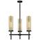 Lincoln 12"W 3 Light Weathered Zinc Stem Pendant With Mercury Shade