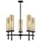 Lincoln 12"W 5 Light Matte Black Stem Chandelier With Mercury Shade