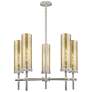 Lincoln 12"W 5 Light Satin Nickel Stem Chandelier With Mercury Shade