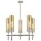 Lincoln 12"W 5 Light Satin Nickel Stem Chandelier With Mercury Shade