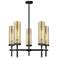 Lincoln 12"W 5 Light Weathered Zinc Stem Chandelier With Mercury Shade