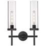 Lincoln 19 1/2" High Matte Black 2-Light Wall Sconce