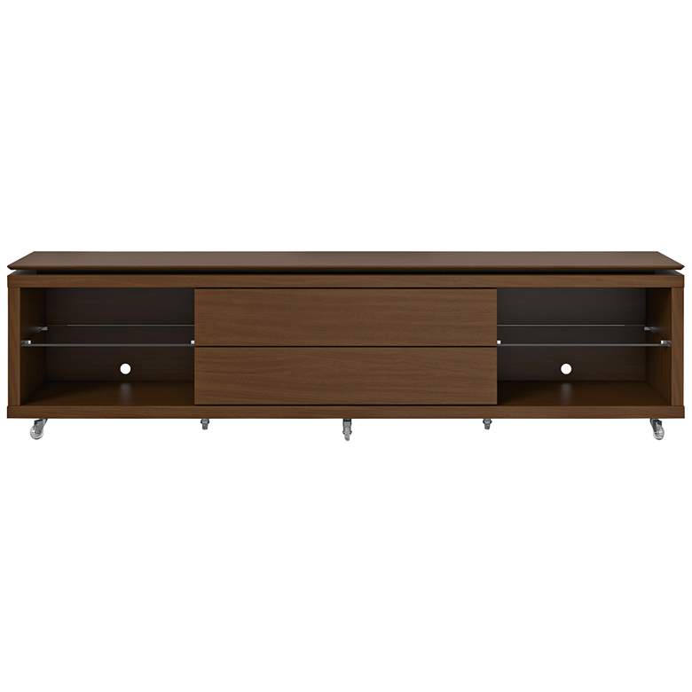 Image 1 Lincoln 2.2 Nut Brown 2-Drawer TV Stand with Silicon Casters