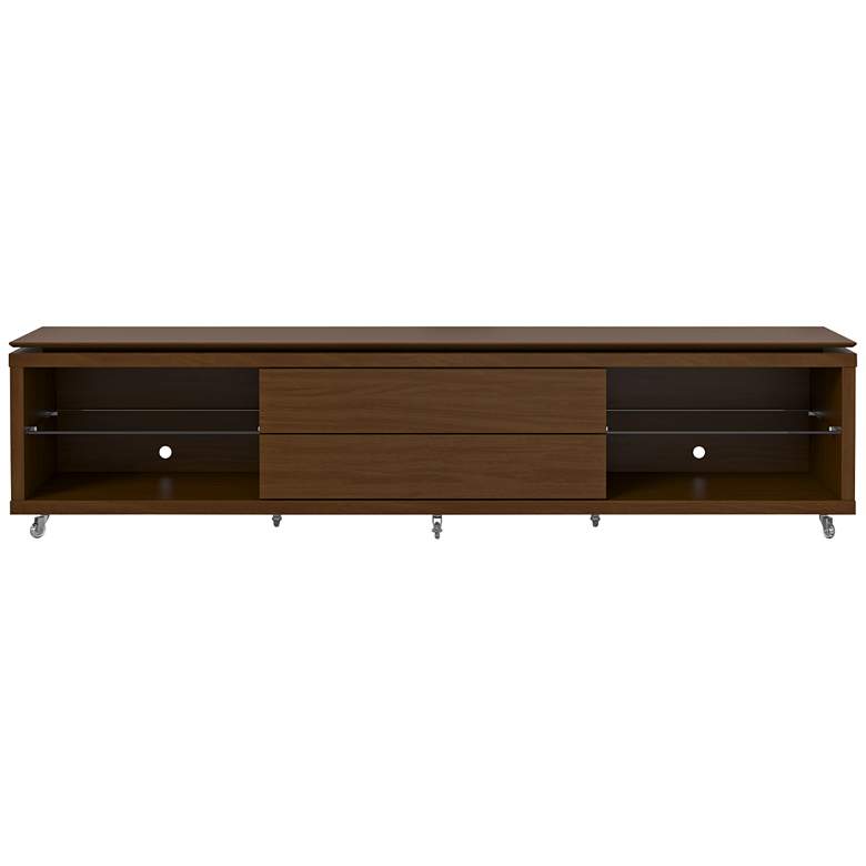 Image 1 Lincoln 2.4 Nut Brown 2-Drawer TV Stand with Silicon Casters