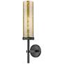 1_Lincoln 20.75" High Matte Black Wall Sconce With Mercury Shade
