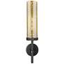 2_Lincoln 20.75" High Matte Black Wall Sconce With Mercury Shade more views