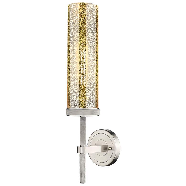 Image 1 Lincoln 20.75" High Satin Nickel Wall Sconce With Mercury Shade