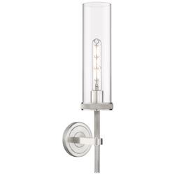 Lincoln 20.75&quot; High Satin Nickel Sconce With Clear Shade