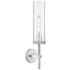 Lincoln 20.75" High Satin Nickel Sconce With Clear Shade