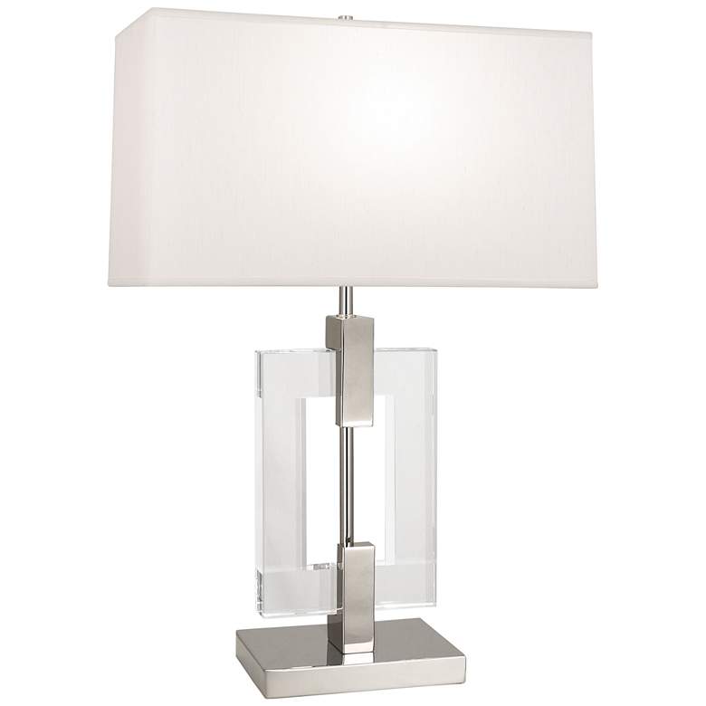 Image 2 Lincoln 29" Polished Nickel Crystal Table Lamp with Pearl Shade