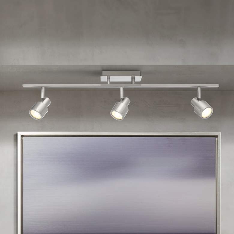 Image 1 Lincoln 3-Light Brushed Steel LED Track Fixture