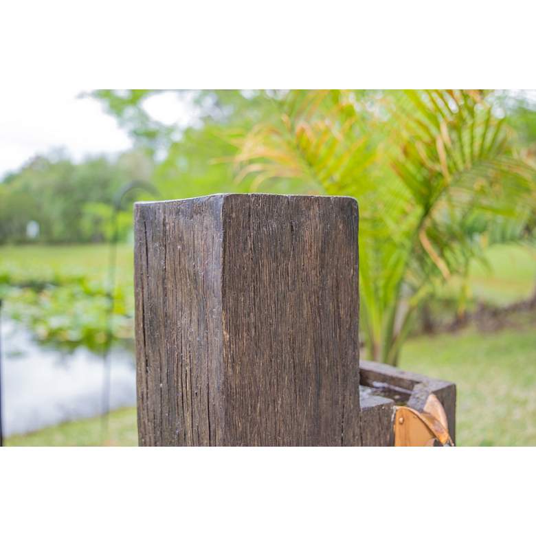 Image 7 Lincoln 34" High Wood Grain Rustic Modern Fountain more views