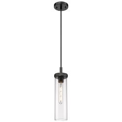 Lincoln 4" Wide Matte Black Mini Pendant with Clear Glass
