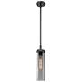 Lincoln 4" Wide Stem Hung Matte Black Pendant With Smoke Shade