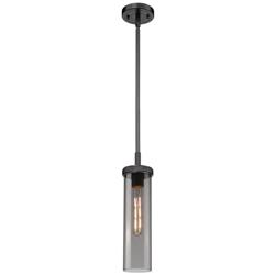 Lincoln 4" Wide Stem Hung Matte Black Pendant With Smoke Shade