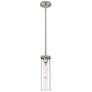 Lincoln 4" Wide Stem Hung Satin Nickel Pendant With Clear Shade