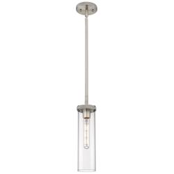 Lincoln 4&quot; Wide Stem Hung Satin Nickel Pendant With Clear Shade