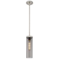 Lincoln 4&quot; Wide Stem Hung Satin Nickel Pendant With Smoke Shade