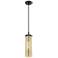 Lincoln 4" Wide Matte Black Cord Hung Pendant With Mercury Shade