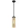 Lincoln 4" Wide Matte Black Stem Hung Pendant With Mercury Shade