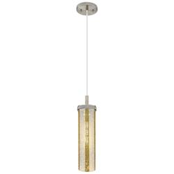 Lincoln 4" Wide Satin Nickel Cord Hung Pendant With Mercury Shade