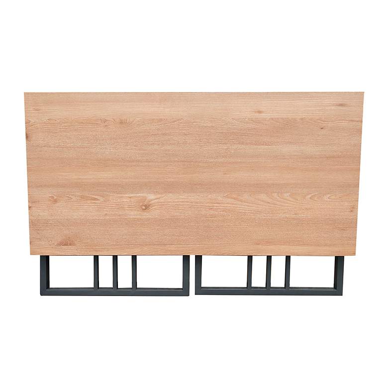 Image 3 Lincoln 48" Wide White Oak Gunmetal Rectangular Desk more views