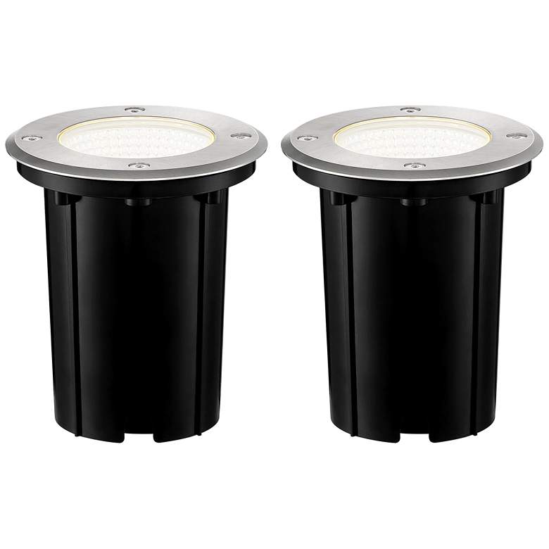 Image 1 Lincoln 5 1/2 inch High Black LED In-Ground Lights Set of 2