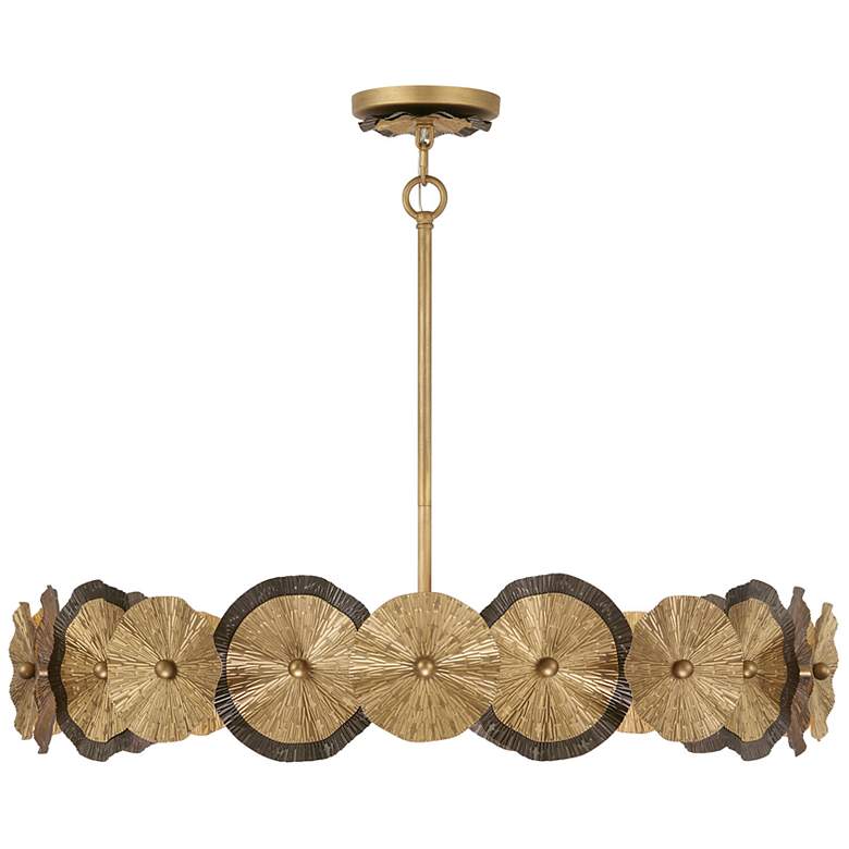 Image 1 Lincoln 5-Light Pendant in Distressed Gold and Bronze by Breegan Jane